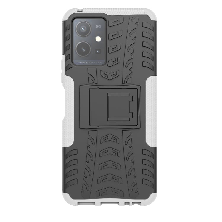 For vivo Y75 / Y55 / T1 5G Tire Texture TPU + PC Phone Case with Holder