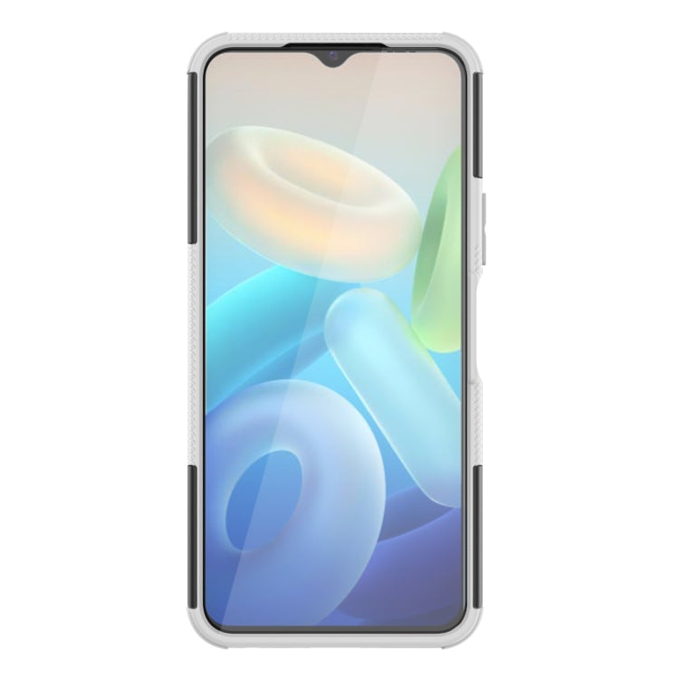 For vivo Y75 / Y55 / T1 5G Tire Texture TPU + PC Phone Case with Holder