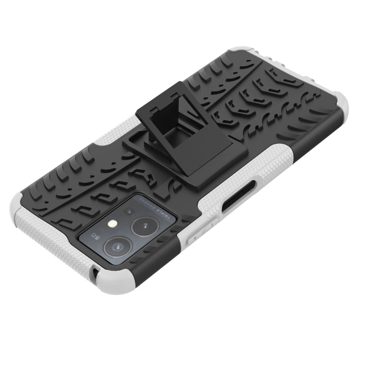 For vivo Y75 / Y55 / T1 5G Tire Texture TPU + PC Phone Case with Holder