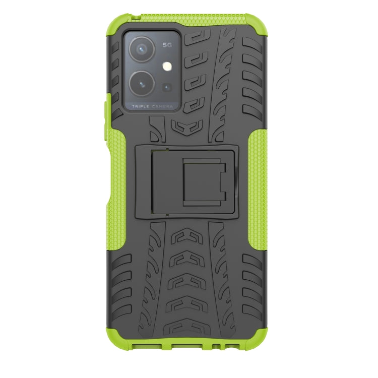 For vivo Y75 / Y55 / T1 5G Tire Texture TPU + PC Phone Case with Holder