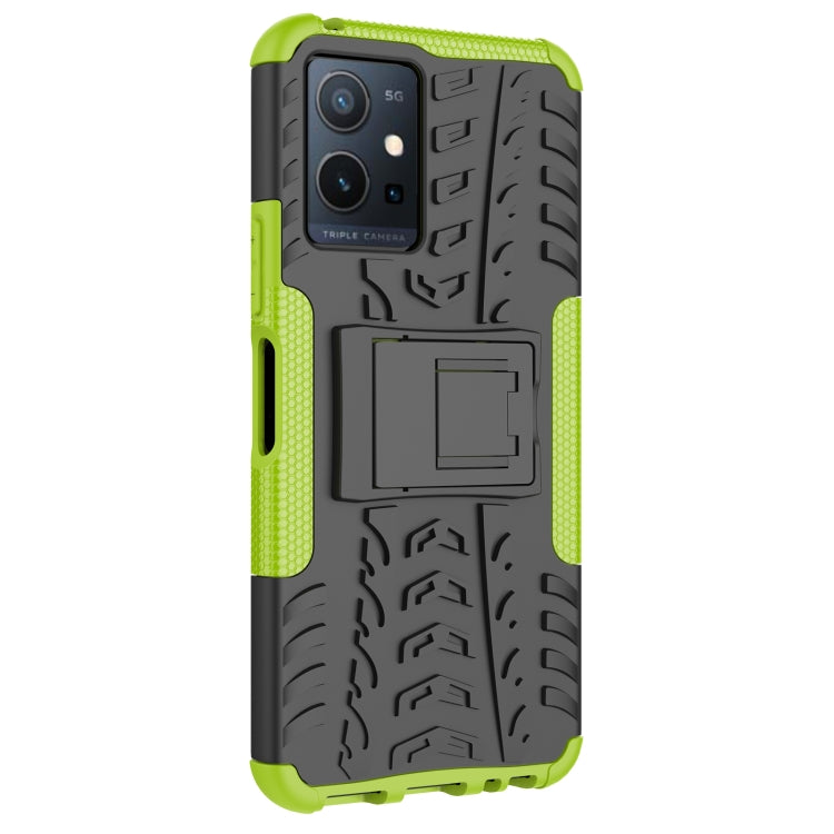 For vivo Y75 / Y55 / T1 5G Tire Texture TPU + PC Phone Case with Holder