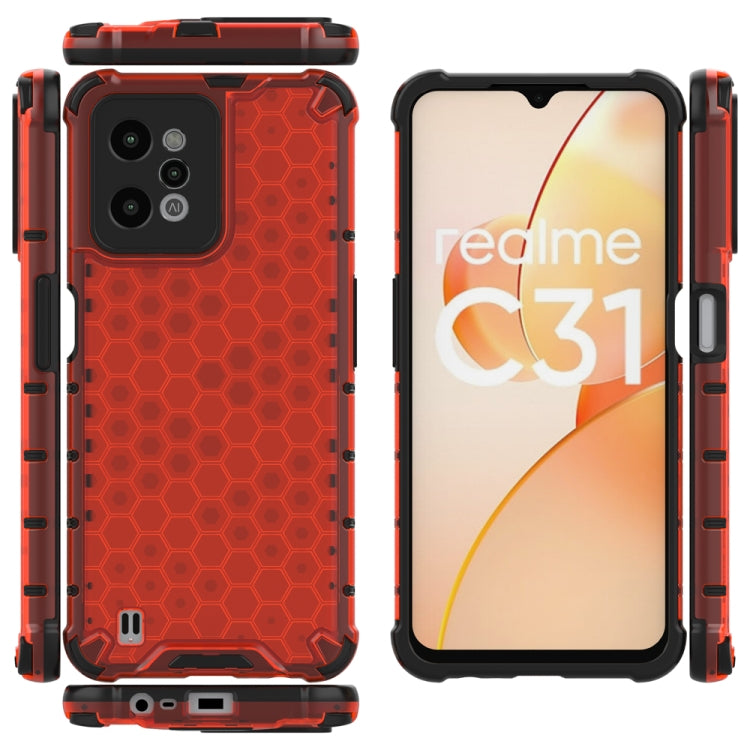 For OPPO Realme C31 4G Shockproof Honeycomb PC + TPU Protective Case