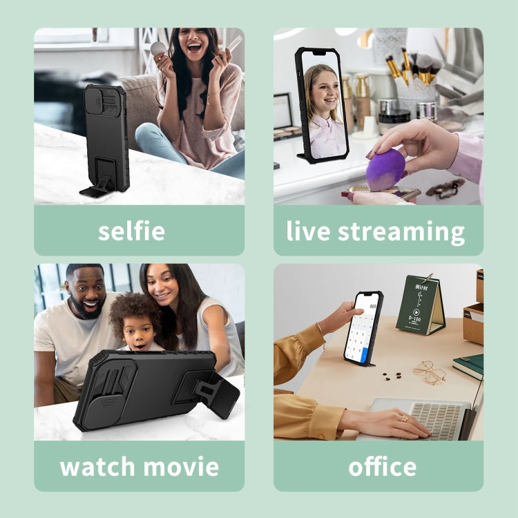 For Samsung Galaxy S21 Ultra 5G Stereoscopic Holder Sliding Camshield Phone Case