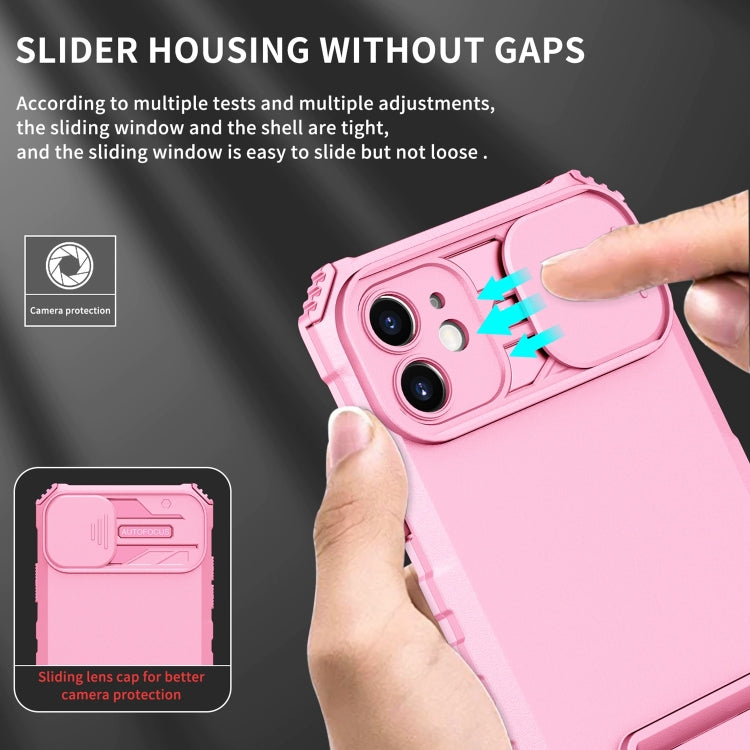 For iPhone 11 Stereoscopic Holder Sliding Camshield Phone Case