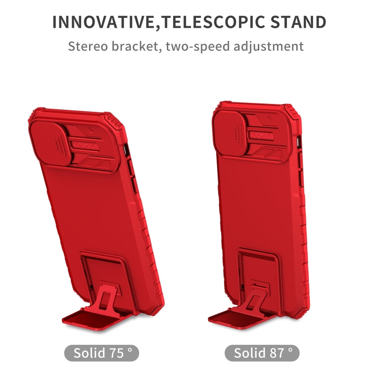 For iPhone 11 Stereoscopic Holder Sliding Camshield Phone Case