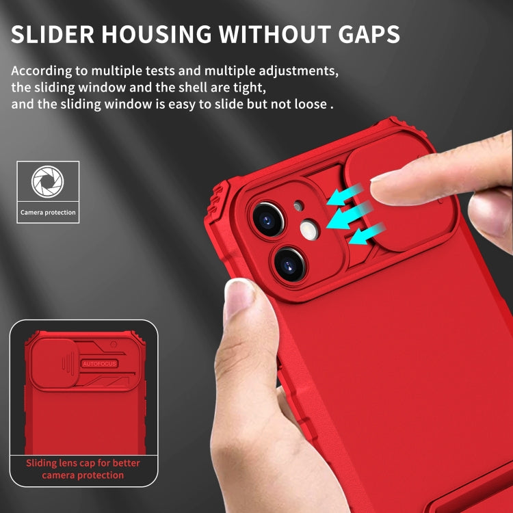 For iPhone 11 Stereoscopic Holder Sliding Camshield Phone Case