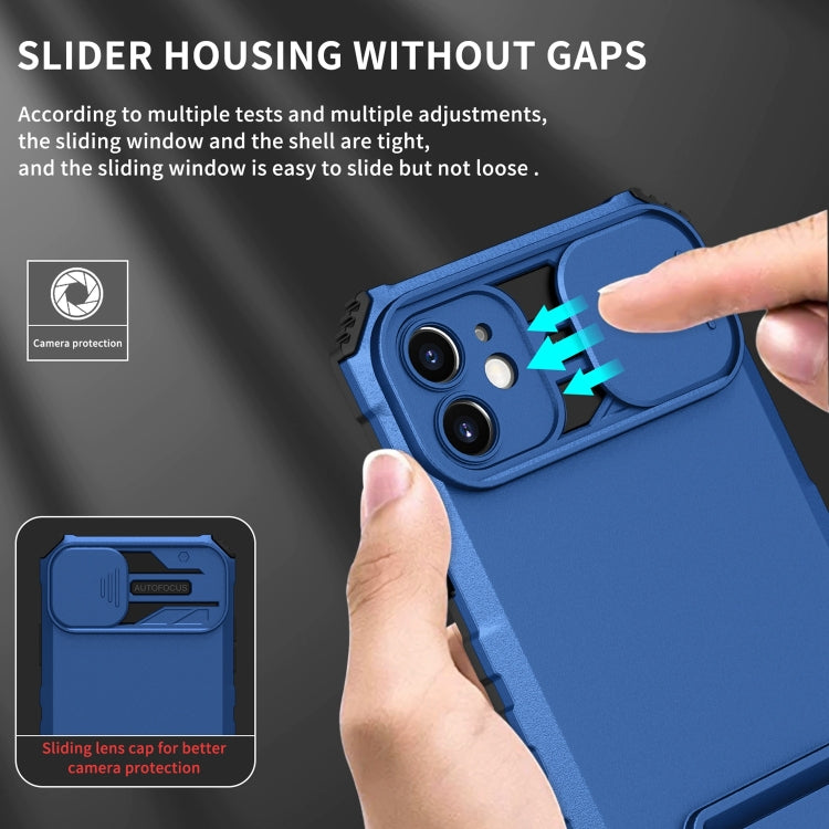 For iPhone 11 Stereoscopic Holder Sliding Camshield Phone Case