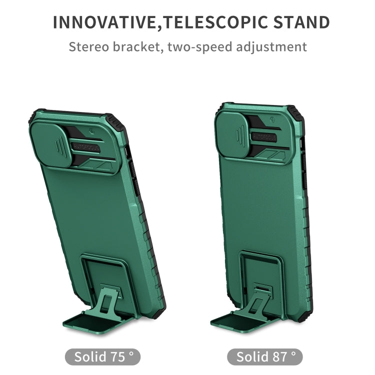 For iPhone 11 Stereoscopic Holder Sliding Camshield Phone Case