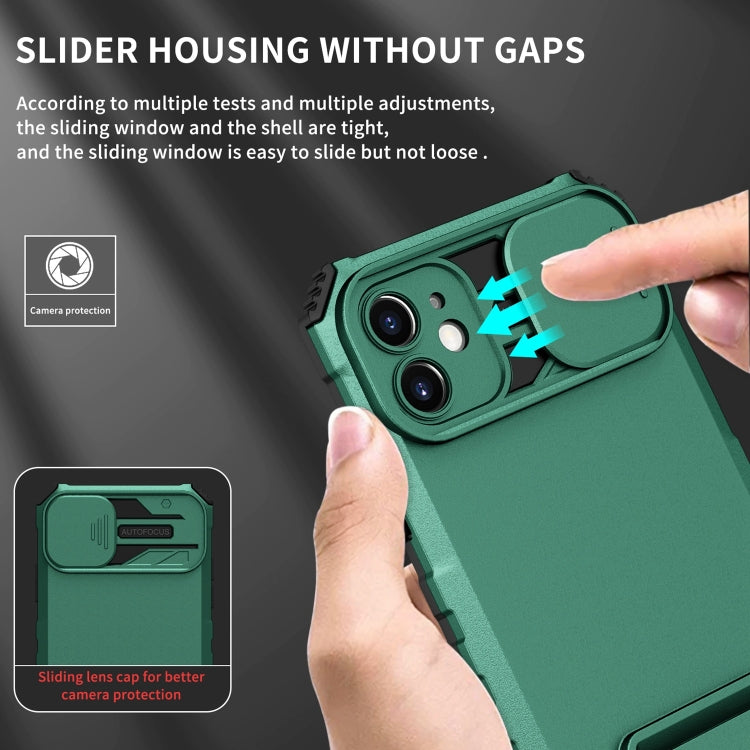 For iPhone 11 Stereoscopic Holder Sliding Camshield Phone Case