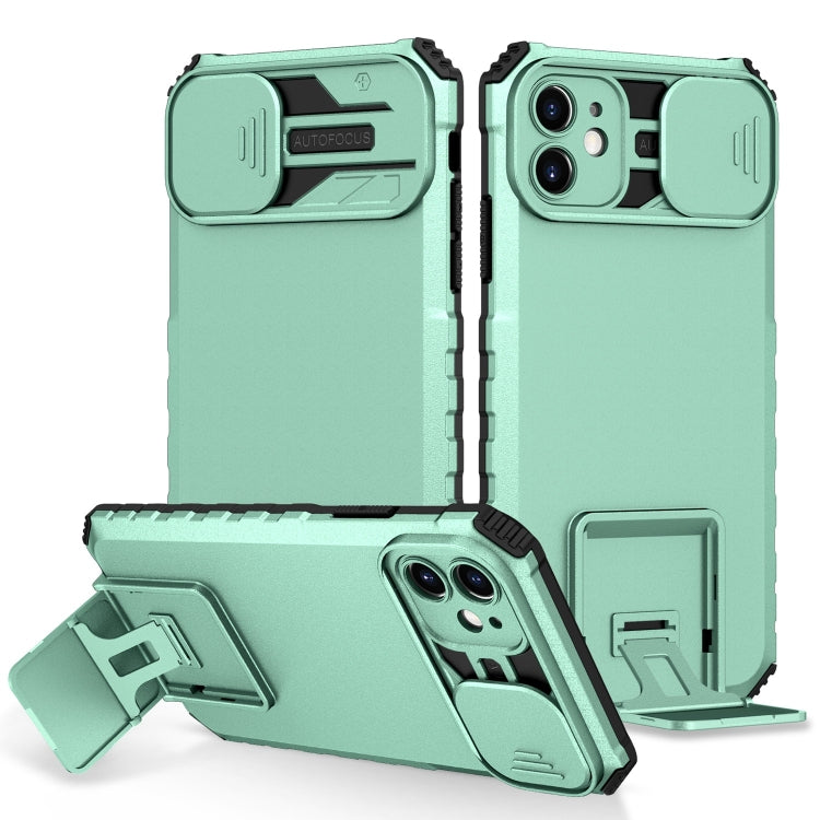 For iPhone 11 Stereoscopic Holder Sliding Camshield Phone Case