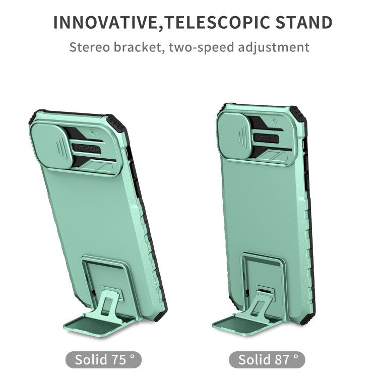 For iPhone 11 Stereoscopic Holder Sliding Camshield Phone Case