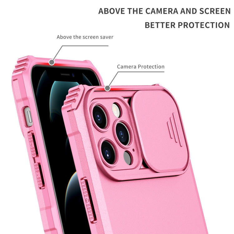 For iPhone 13 Pro Max Stereoscopic Holder Sliding Camshield Phone Case