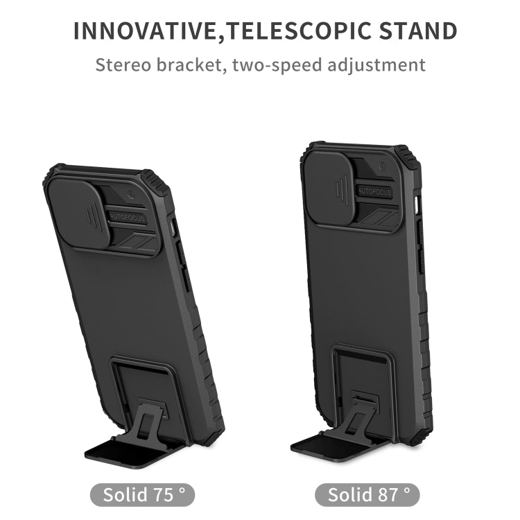 For iPhone 11 Pro Stereoscopic Holder Sliding Camshield Phone Case