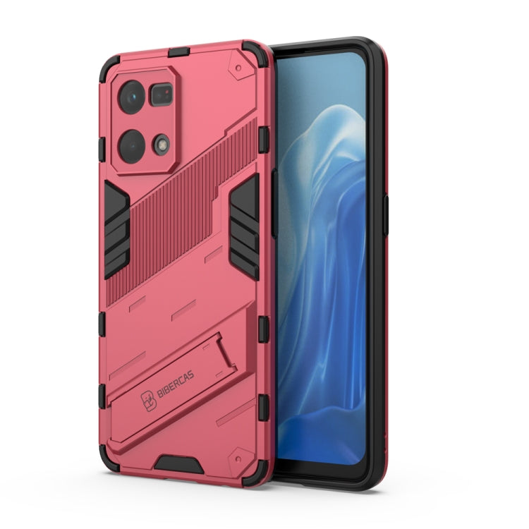 For OPPO Reno7 4G Punk Armor 2 in 1 PC + TPU Shockproof Phone Case with Invisible Holder