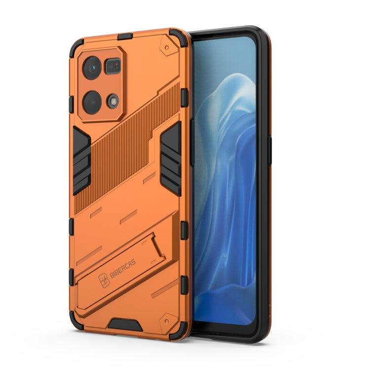 For OPPO Reno7 4G Punk Armor 2 in 1 PC + TPU Shockproof Phone Case with Invisible Holder