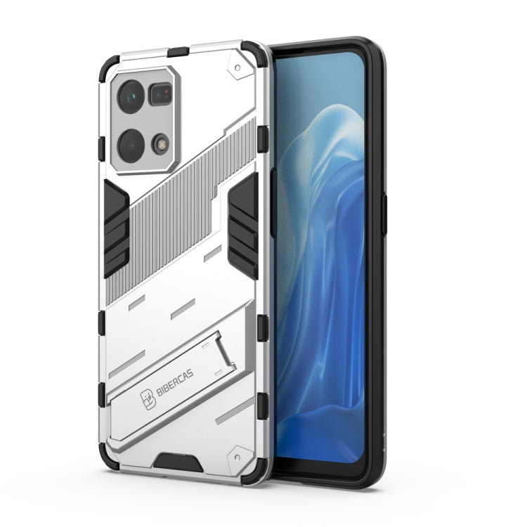 For OPPO Reno7 4G Punk Armor 2 in 1 PC + TPU Shockproof Phone Case with Invisible Holder