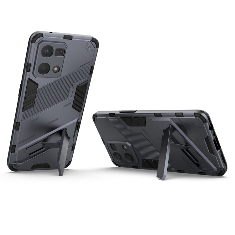 For OPPO Reno7 4G Punk Armor 2 in 1 PC + TPU Shockproof Phone Case with Invisible Holder
