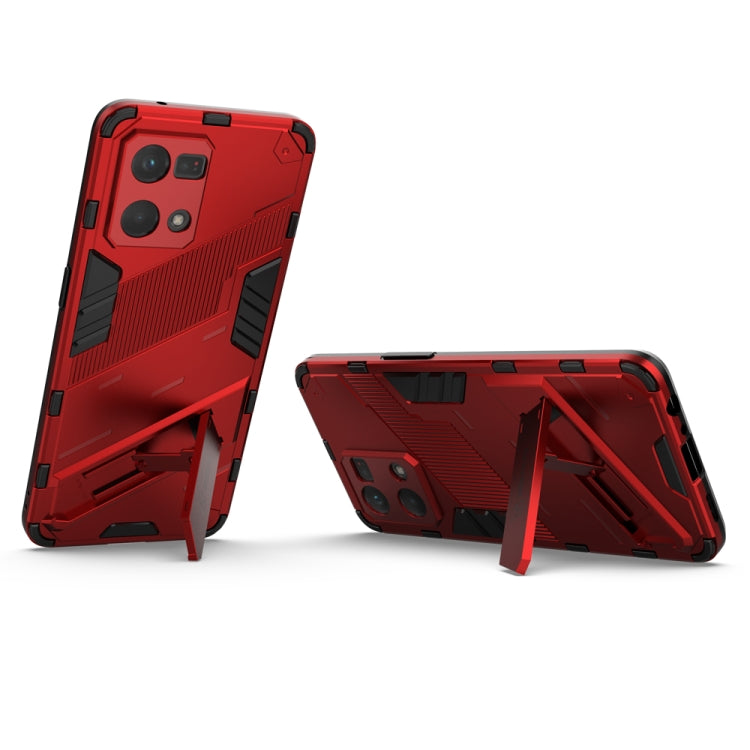 For OPPO Reno7 4G Punk Armor 2 in 1 PC + TPU Shockproof Phone Case with Invisible Holder