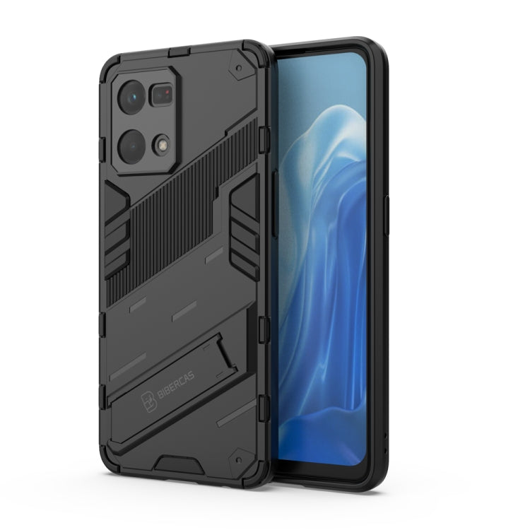 For OPPO Reno7 4G Punk Armor 2 in 1 PC + TPU Shockproof Phone Case with Invisible Holder