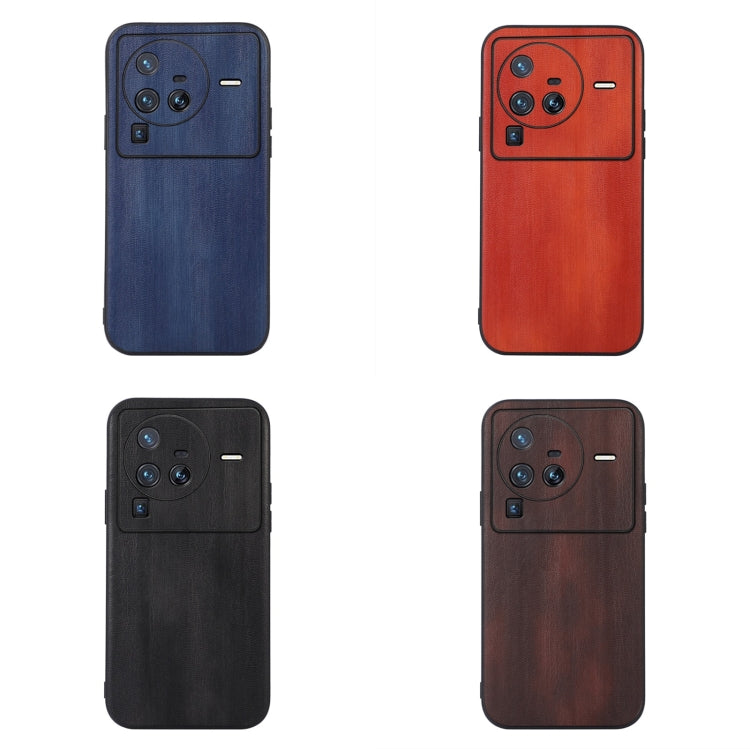 For Vivo X80 Pro Yellow Cow Texture PU Phone Case