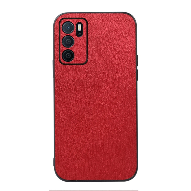 For OPPO A16 Wood Texture PU Phone Case