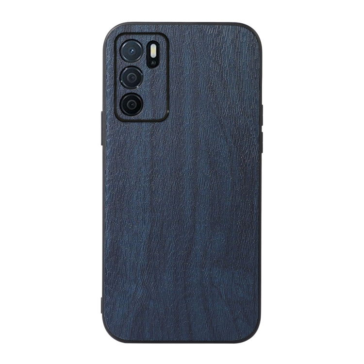 For OPPO A16 Wood Texture PU Phone Case