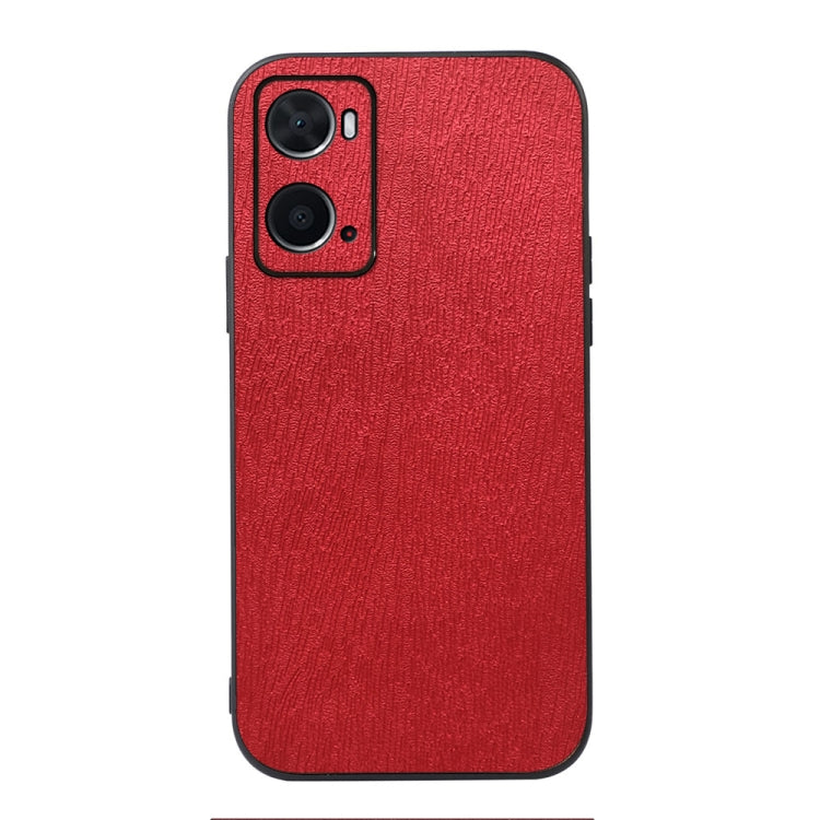 For OPPO A76 Wood Texture PU Phone Case