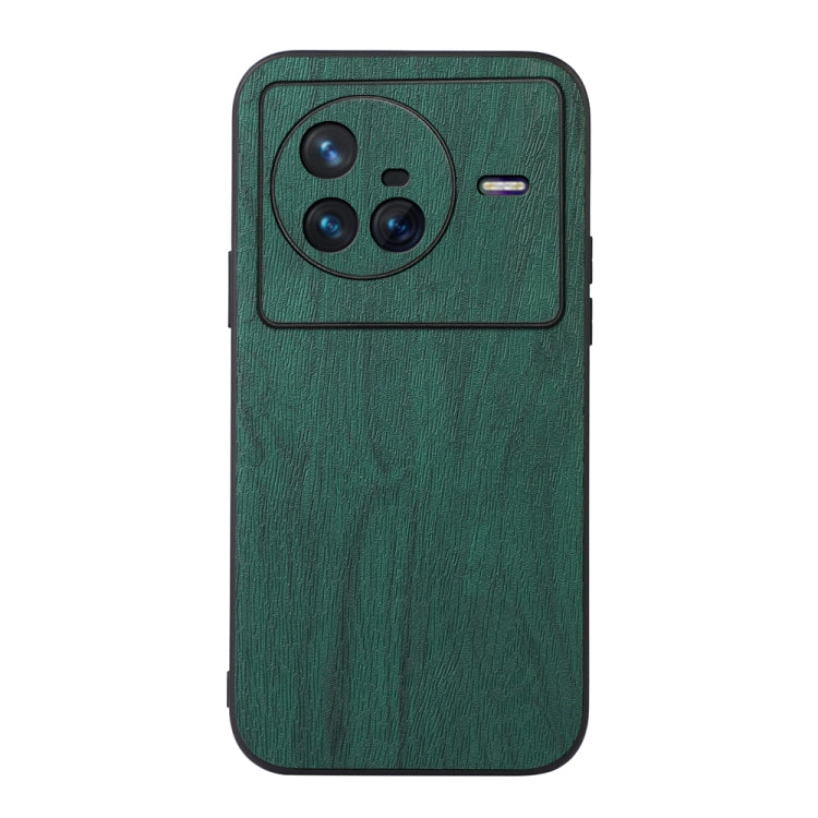 For Vivo X80 Wood Texture PU Phone Case