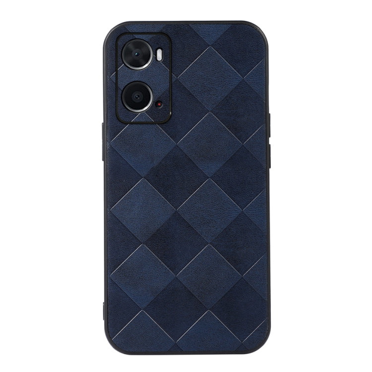 For OPPO A76 Weave Plaid PU Phone Case