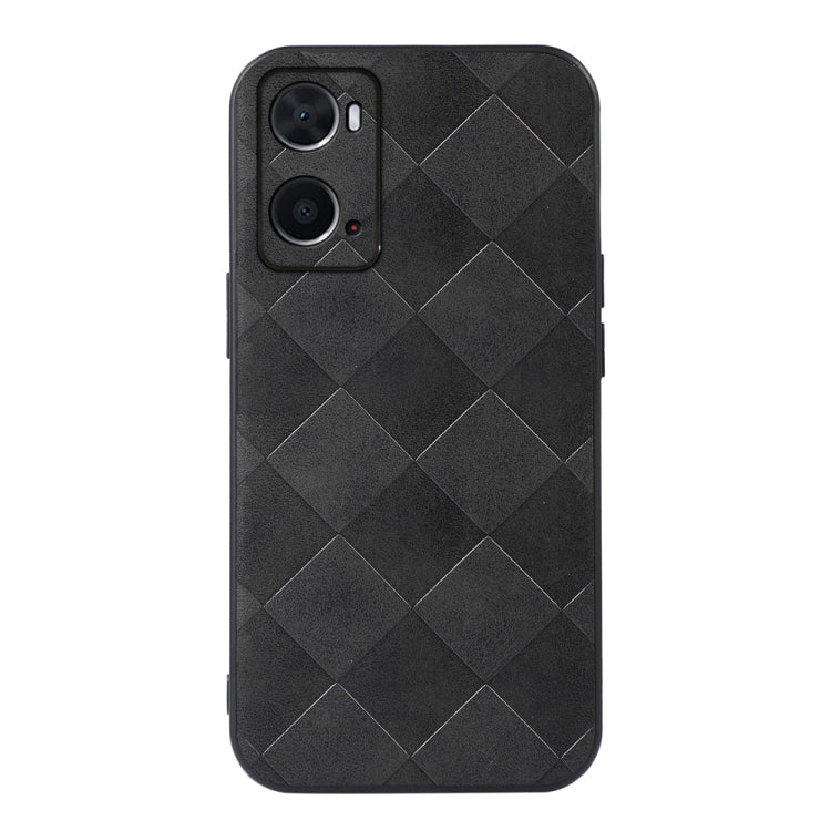 For OPPO A76 Weave Plaid PU Phone Case