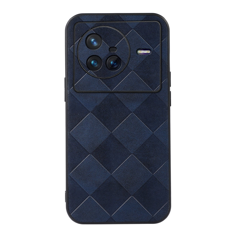 For Vivo X80 Weave Plaid PU Phone Case