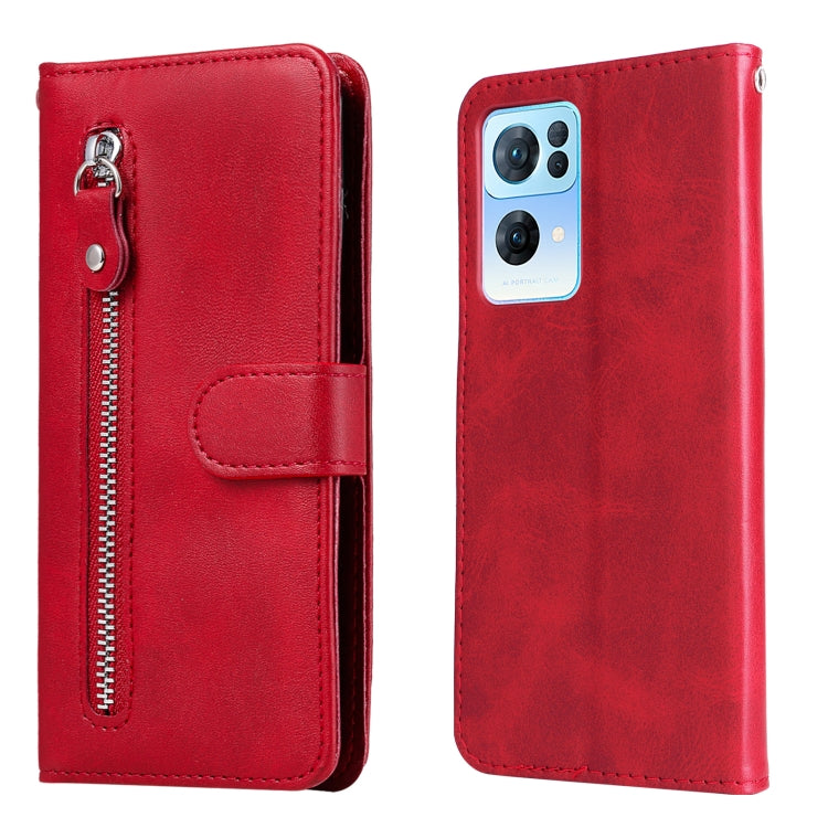 For OPPO Reno7 Pro 5G China & Global Fashion Calf Texture Zipper Horizontal Flip Leather Case