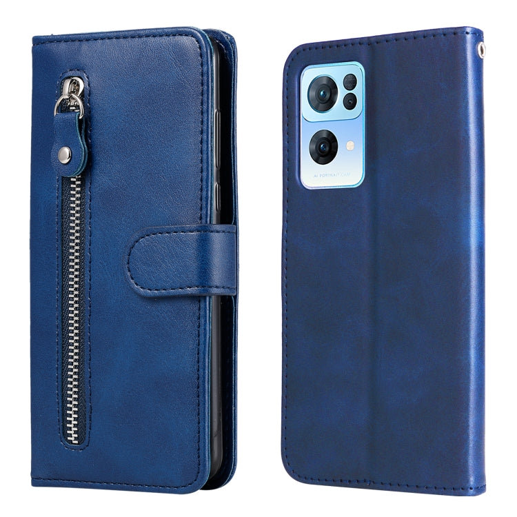 For OPPO Reno7 Pro 5G China & Global Fashion Calf Texture Zipper Horizontal Flip Leather Case