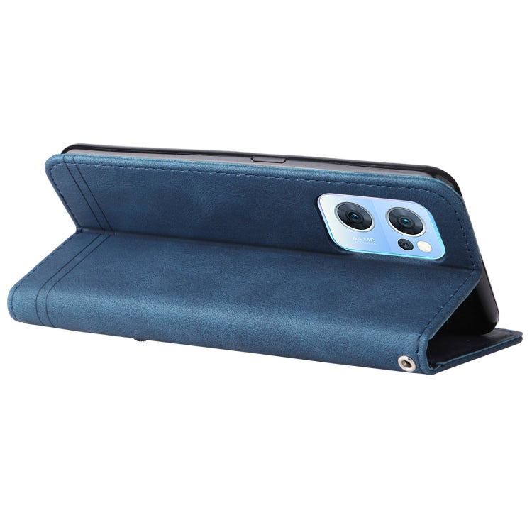 For OPPO Reno7 5G / Find X5 Lite Global Skin Feel Life Tree Metal Button Leather Phone Case