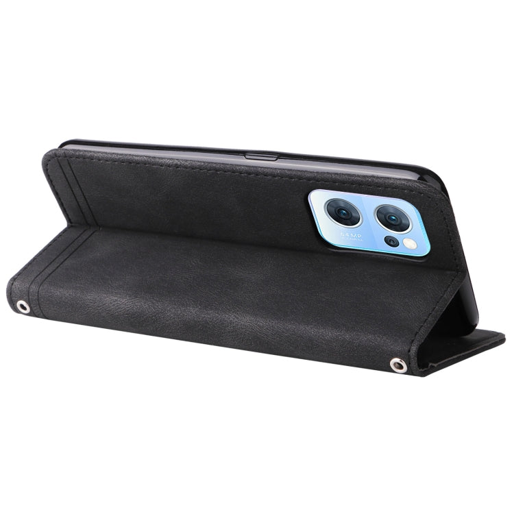 For OPPO Reno7 5G / Find X5 Lite Global Skin Feel Life Tree Metal Button Leather Phone Case