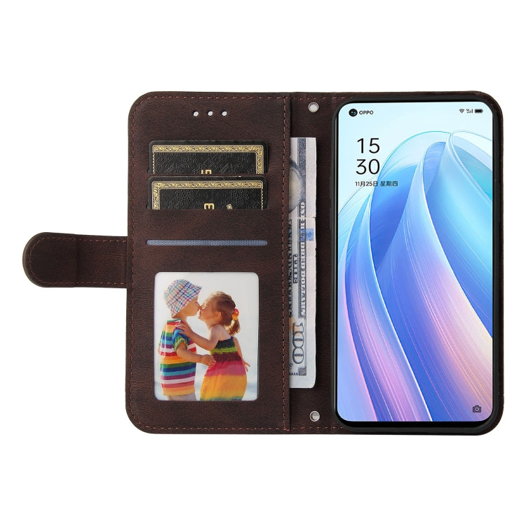 For OPPO Reno7 5G / Find X5 Lite Global Skin Feel Life Tree Metal Button Leather Phone Case