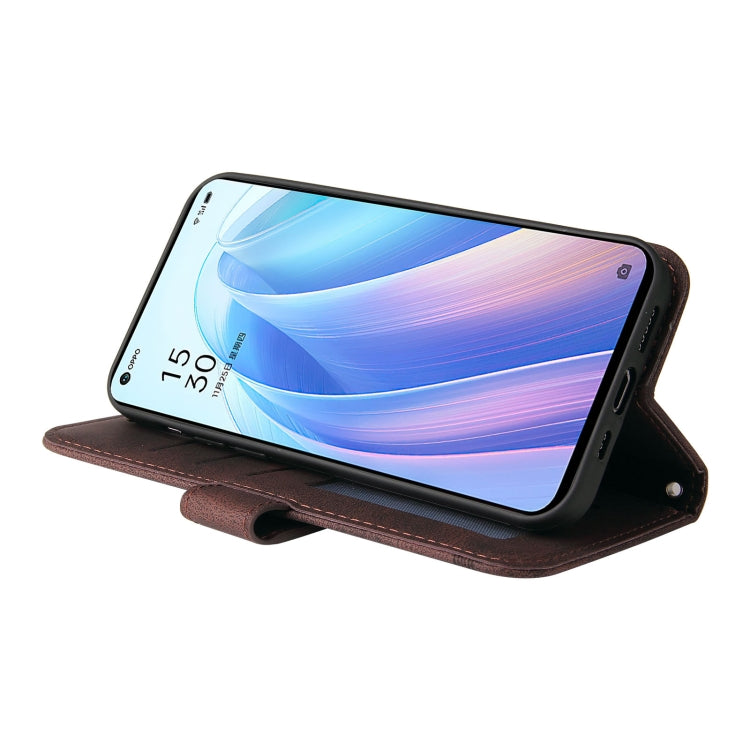 For OPPO Reno7 5G / Find X5 Lite Global Skin Feel Life Tree Metal Button Leather Phone Case