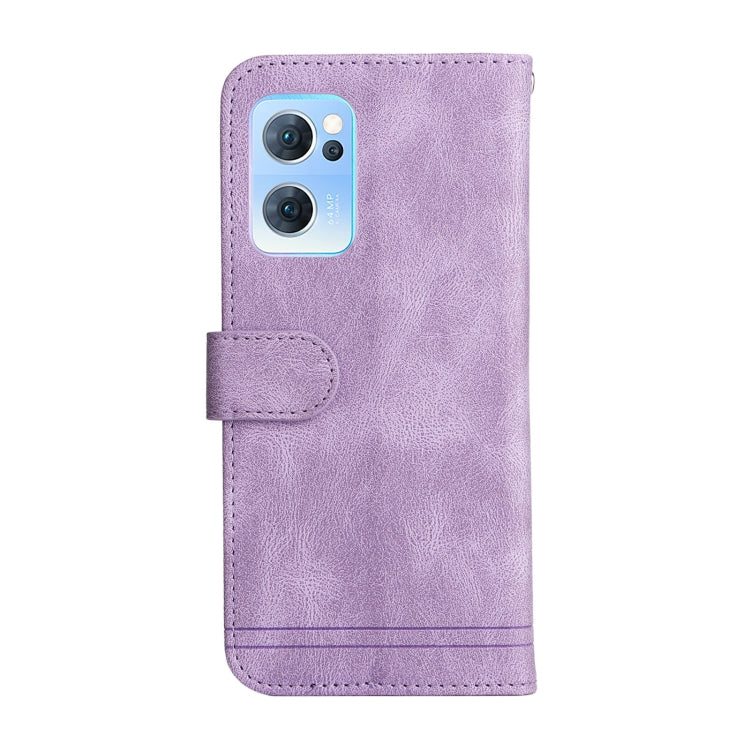 For OPPO Reno7 5G / Find X5 Lite Global Skin Feel Life Tree Metal Button Leather Phone Case