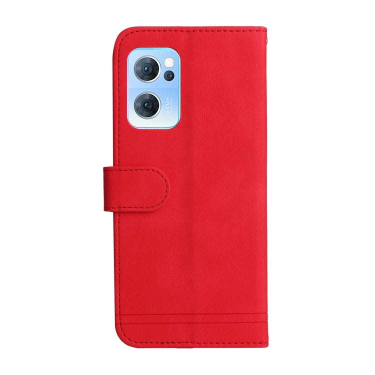 For OPPO Reno7 5G / Find X5 Lite Global Skin Feel Life Tree Metal Button Leather Phone Case