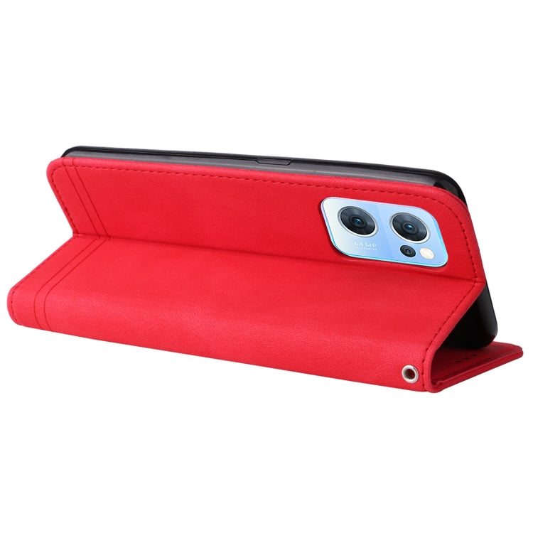 For OPPO Reno7 5G / Find X5 Lite Global Skin Feel Life Tree Metal Button Leather Phone Case