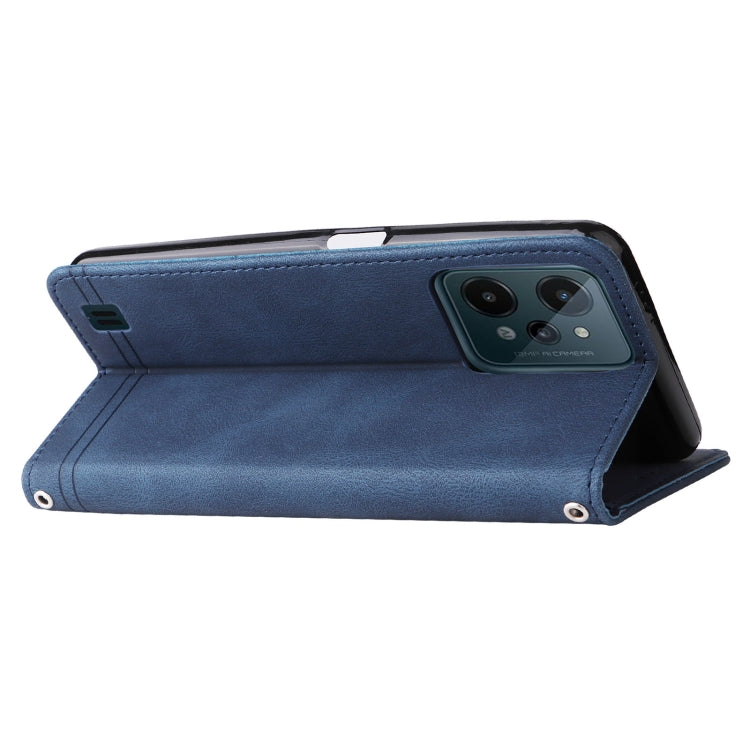 For OPPO Realme C31 Skin Feel Life Tree Metal Button Leather Phone Case