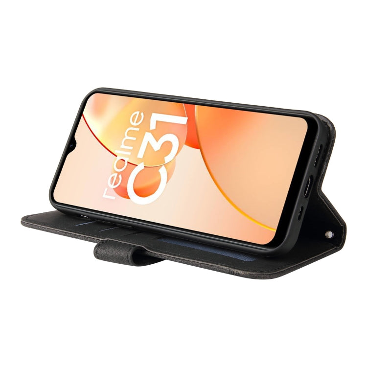 For OPPO Realme C31 Skin Feel Life Tree Metal Button Leather Phone Case