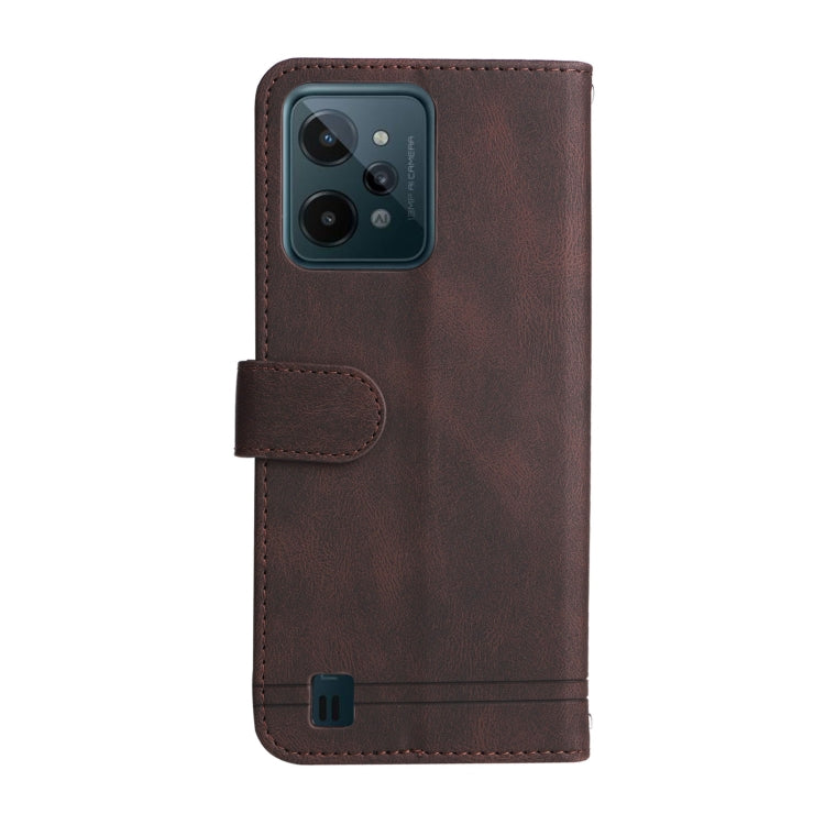 For OPPO Realme C31 Skin Feel Life Tree Metal Button Leather Phone Case