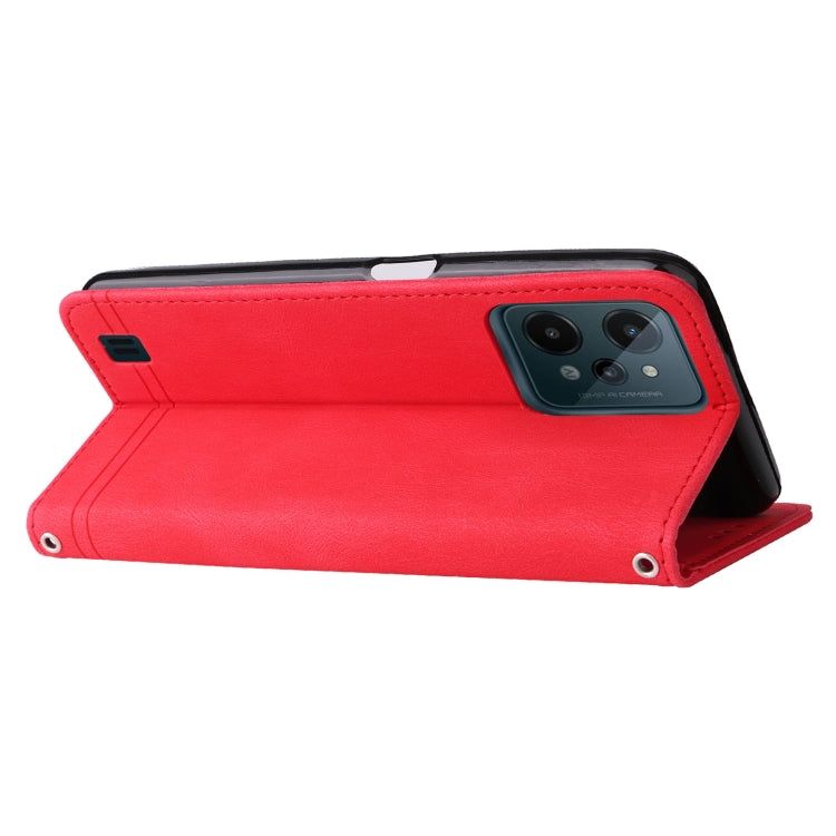 For OPPO Realme C31 Skin Feel Life Tree Metal Button Leather Phone Case