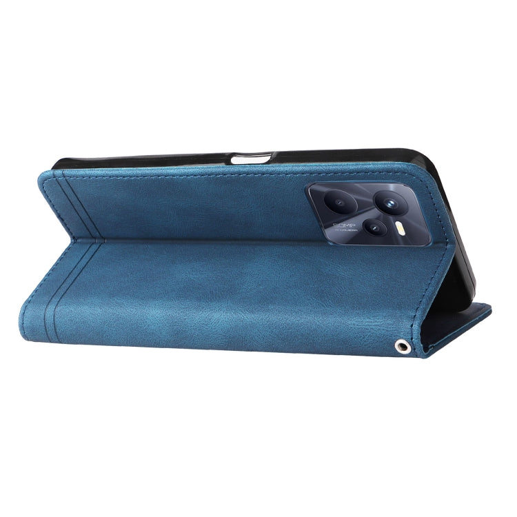 For OPPO Realme C35 Skin Feel Life Tree Metal Button Leather Phone Case