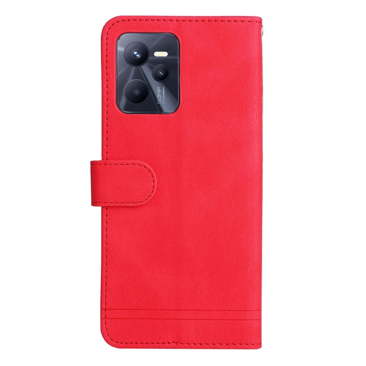 For OPPO Realme C35 Skin Feel Life Tree Metal Button Leather Phone Case