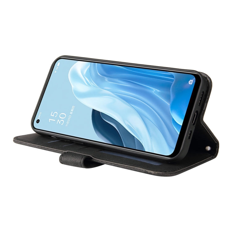 For OPPO Reno7 SE 5G Skin Feel Life Tree Metal Button Leather Phone Case