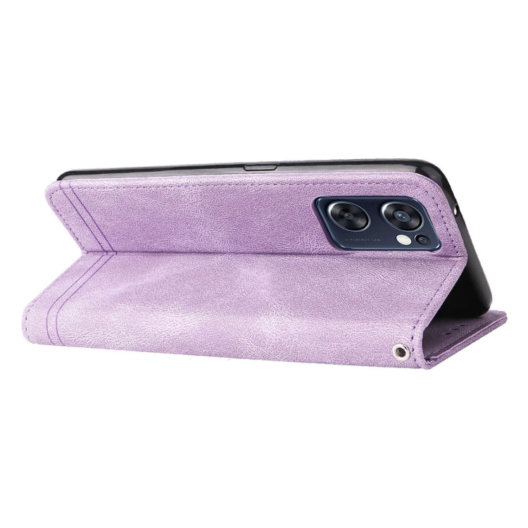 For OPPO Reno7 SE 5G Skin Feel Life Tree Metal Button Leather Phone Case