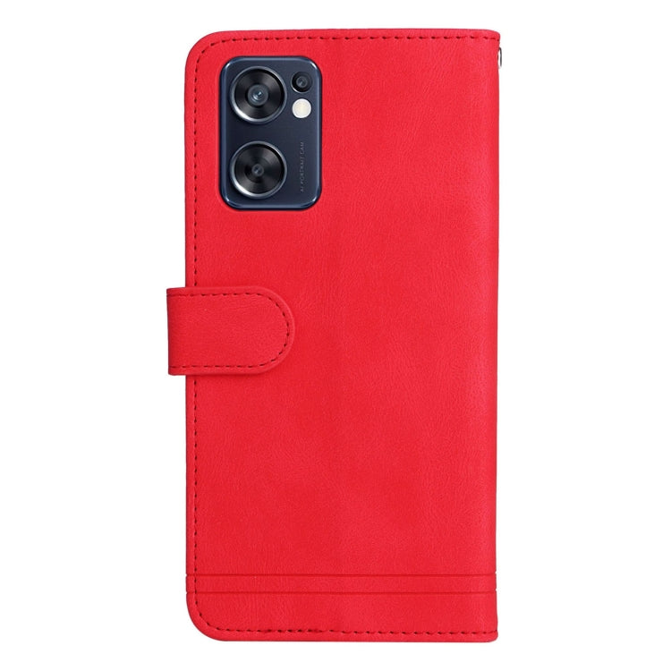 For OPPO Reno7 SE 5G Skin Feel Life Tree Metal Button Leather Phone Case