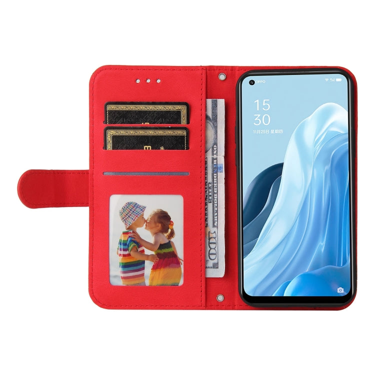 For OPPO Reno7 SE 5G Skin Feel Life Tree Metal Button Leather Phone Case